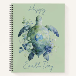 Happy Earth Day Turtle Design Notizblock