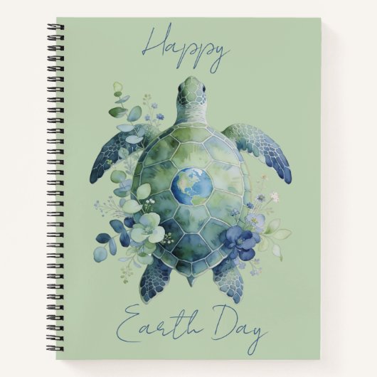 Happy Earth Day Turtle Design Notizblock (Vorderseite)