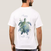 Happy Earth Day Turtle Design T-Shirt (Rückseite)