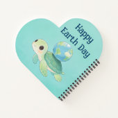 Happy Earth Day Turtle with Globe Notizblock (Rückseite)