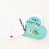 Happy Earth Day Turtle with Globe Notizblock (Innenseite)