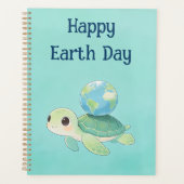 Happy Earth Day Turtle with Globe Planer (Vorderseite)