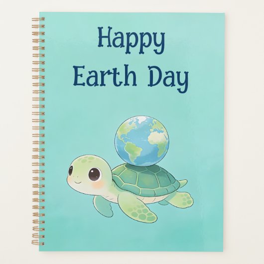 Happy Earth Day Turtle with Globe Planer (Vorderseite)