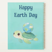 Happy Earth Day Turtle with Globe Planer (Rückseite)