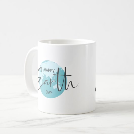 Happy Earth Day Typografie Kaffeetasse (Vorderseite Links)
