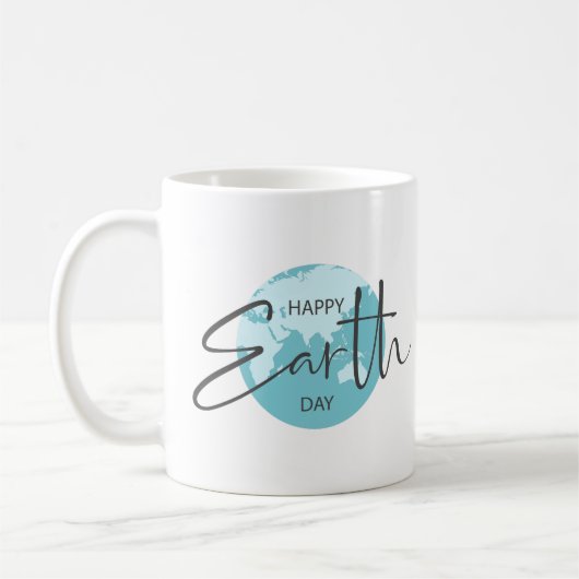 Happy Earth Day Typografie Kaffeetasse (Links)