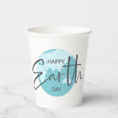 Happy Earth Day Typografie Pappbecher (Vorderseite)