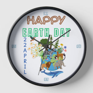 Happy Earth Day Wall Clock Uhr