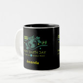 Happy Earth Day Zweifarbige Tasse (Vorderseite Links)