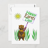 Happy Earthday Igel Postkarte (Vorne/Hinten)