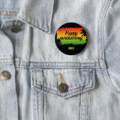Happy Earthstrong Jamaican Rasta Birthday Gruß Button (Beispiel)