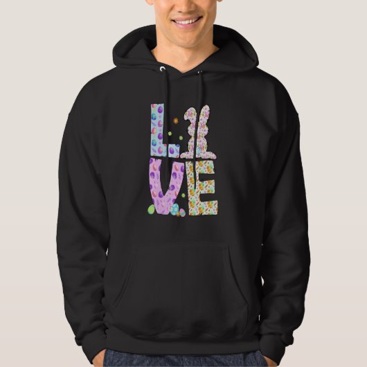Happy Easer Liebe Bunny Eggs Hunter Ostermädchen Hoodie (Vorderseite)
