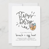 Happy East Brunch und Ei Hunt Einladung (Vorderseite)