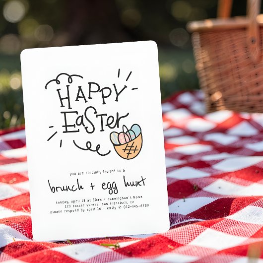 Happy East Brunch und Ei Hunt Einladung