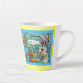 Happy East Meerkat Daffodils Design Latte Tasse (Rechts)