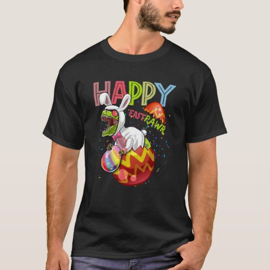 Happy East Rawr Bunny Dinosaur with Easter Eggs fo T-Shirt (Vorderseite)