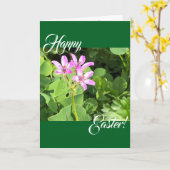 Happy Easter 1 - Folded Greeting Card Karte (Gelbe Blume)