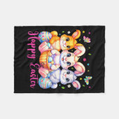 Happy Easter 2026 Cute Bunny Rabbit Easter Day Wom Fleecedecke (Vorderseite (Horizontal))