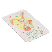 Happy Easter Adorable Bunny Floral Modernst Magnet (Rechte Seite)