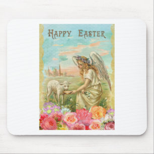 happy easter angel mousepad