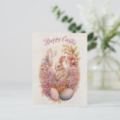 Happy Easter Aquarell Blume Hübsche Eier Gruß Postkarte (Stehend Vorderseite)