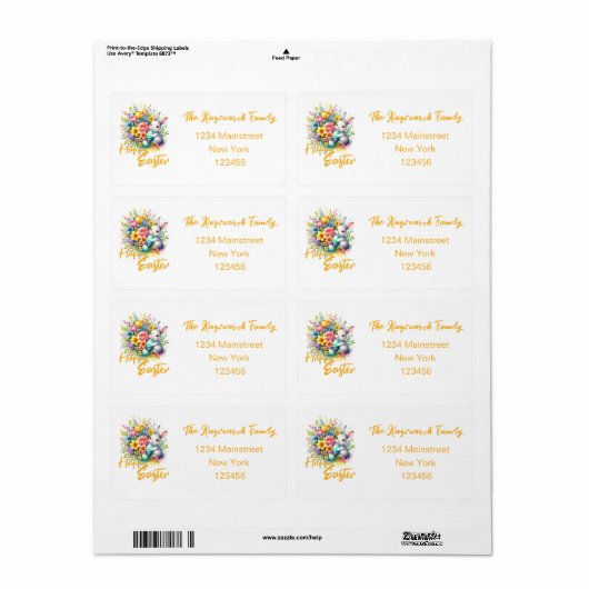 Happy Easter Aquarell Spring Blume Bouquet (Vorne)