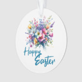 Happy Easter Aquarell Spring Blume Bouquet Ornament (Vorderseite)