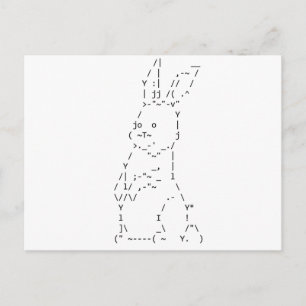 Happy Easter ASCII Bunny Art Feiertagspostkarte