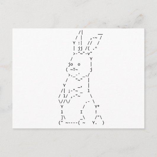 Happy Easter ASCII Bunny Art Feiertagspostkarte (Vorderseite)