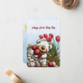 Happy Easter Baby Boy Mitteilungskarte (Vorderseite/Rückseite Beispiel)