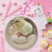 Happy Easter Baby Chick in einem Korb Pappteller (Party)