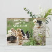 Happy Easter Baby Chicks Grußkarte Einladung (Stehend Vorderseite)