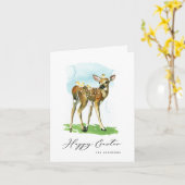 Happy Easter Baby Deer and Chicks Karte (Gelbe Blume)