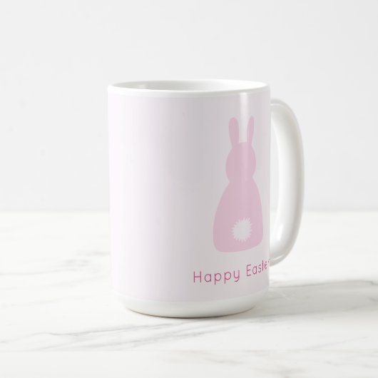 Happy Easter Baby Pink Bunny Schwanz Kaffeetasse (VorderseiteRechts)