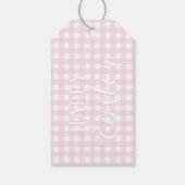 Happy Easter Baby Pink Small Gingham Personalisier Geschenkanhänger (Rückseite)