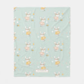 Happy Easter Baby Rabbit Pattern Fleecedecke (Vorderseite)