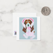 Happy Easter Basset Hound Easter Bunny card Mitteilungskarte (Vorderseite/Rückseite Beispiel)