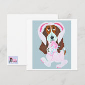 Happy Easter Basset Hound Easter Bunny Einladung (Vorne/Hinten)