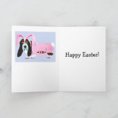 Happy Easter Basset Hound Easter Bunny Karte (Innenseite)