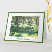 Happy Easter beautiful Icelic Reykjavik park art Karte (Gelbe Blume)