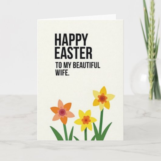 Happy Easter Beautiful Wife Card Karte (Vorderseite)
