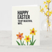 Happy Easter Beautiful Wife Card Karte (Gelbe Blume)