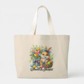 Happy Easter - Blessed & Grateful Tote Bag Jumbo Stoffbeutel (Rückseite)