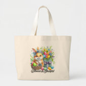 Happy Easter - Blessed & Grateful Tote Bag Jumbo Stoffbeutel (Vorne)