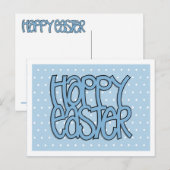 Happy Easter Blue Dot Postcard Feiertagspostkarte (Vorne/Hinten)