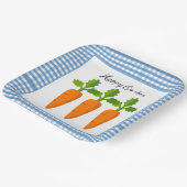 Happy Easter Blue Gingham mit Carrot Design Pappteller (Gewinkelt)