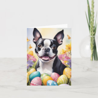 Happy Easter Boston Terrier Feiertagskarte