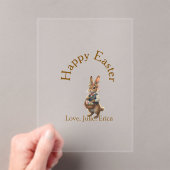 Happy Easter brown bunny with eggs love add name Acryleinladungen (Insitu (Handheld))