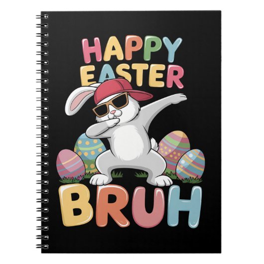 Happy Easter Bruh Bro Funny Dabbing Bunny Rabbit Notizblock (Vorderseite)