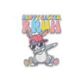 Happy Easter Bruh Bunny Dab Rabbit Dance Boys Kids Aufkleber (Vorderseite)